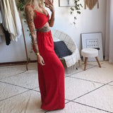 Summer New Women's Printed Sexy Breasts Loose Broad Leg Pants Two