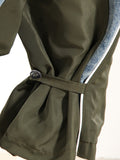 Fashion Women's Jeans New Versatile Contrast Color Spliced Elastic Waist Loose Straight Denim Pants Summer 2023 New