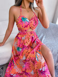 Spring/Summer Flower Sleeveless Hanging Sleeves Vacation Beach