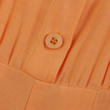 Elegant Long Jumpsuits Women 3/4 Sleeve Vintage High Waist Wide Leg Rompers Casual Pleated Party Overalls Loose Pants No