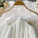 Holiday Wind Sexy Bare Back Hanging Neck Sling Dress Women's Summer Loose Thin Pony Cake