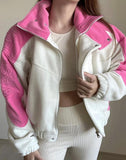 Sport Zipper Turndown Collar Long Sleeve