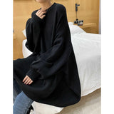 Big Size Gray Knitting Sweater Loose Fit Round Neck Long Sleeve Women Pullovers New Fashion Autumn Winter 2022