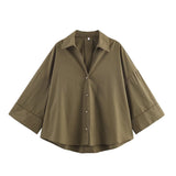 Homemade New Women's Classic Fashion Wide Sleeves Prefectural Shirt
