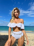 2023 New Lotus-Leaf Side Sexy Bra High-Waisted Swimsuit Bikini