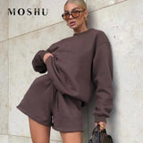 Tracksuit 2021 Two Piece Set Sweatshirt And Shorts Outfits Casual Suit Female Oversize Sport Suit Ropa Deportiva