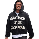 New God Is Good Embroidered Velvet Towel Embroidery