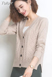 Women Knitted Cardigan Sweater Coat Slim Elegant V Neck Female Cardigans Long Sleeve Cardigans Single Breasted Lady
