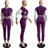 Sisterlinda Autumn Casual Women Tracksuit 2 Piece Set Long Sleeve Baseball Tops Coat+High Waist Trousers Female Matching