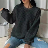 Wish Autumn And Winter Burst Round Neck Solid Color Fashion Long-Sleeved Lady's