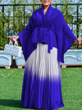 African Women's Autumn Large-Size Fashion Elegant Bat Sleeve Top Gradually Changed Half-Dressed Skirt