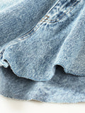 Fashion Women's Denim Shorts New High Waist Loose Straight Metal Tassel Streetwear Short Jeans Female Summer 2023