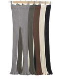 Fashion Women's Pants Slim Pleated Solid Color High Elasticity Simplicity Flare Horseshoe Trousers Spring 2023 New