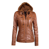 New Women Autumn Winter Faux Soft Leather Jackets Coats Lady Black PU Zipper Epaule Motorcycle Streetwear