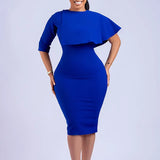Large-Size Female Decoration Height Waist Lotus Side Temperament Commuter Pencil Skirt