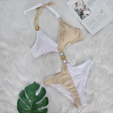 Toloer New Sexy Crystal Diamond Bikini Patchwork Women's Swimsuit Beach Vacation