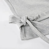 Solid Wrap Around Top And Drawstring Pants Set-Outfit