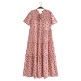 Women's New Cotton-Print T-Shirt With Loose Cake Dress