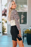 Color Block Cold-Shoulder Side Slit