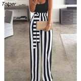 Long Women's Overalls Plants Print Asymmetrical Neck Wide Leg Jumpsuit High Waist Woman Jumpsuit Sleeveless Rompers