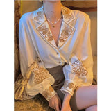 Elegant Blouse Women Autumn Floral Long sleeve Top Female Office Lady Casual Designer French Korean Women Blouses