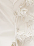 Fashion Women's Blazer Notched Collar Loose Diamonds Buttons Spliced Flower White Suit Jackets summer 2023 New