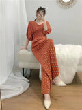 Jumpsuits Woman Dolka Pot High Waist V-neck Chiffon Loose Skinny Elegant