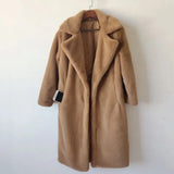 Ladies Faux Leather Long Coats Femme Pockets Soft Mink Fur Women Trendy Street Style Loose Short Outwear