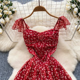 Sweet Design With A Knotted Bow Tie With Bare Back To The Waist Of A Floral