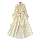 Light Luxury High-End Sense Polo Collar Dress Female Summer Mesh Embroidery Texture Design Chic Temperament