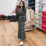 sets two piece sets womens outifits 2 piece set 2022 latest fashion maxi skirt korean outfit casual autumn stripe