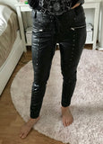 Pants Women Faux Leather Slim Fit Pant Spring Autumn Streetwear Middle Waist Motorcycle Long Legging Skinny Pants Trousers
