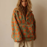 And Winter Round Collar Splicing Set Of Women Warm And Comfortable Trend Fashion