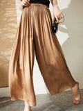 New Women's Pants Temperament Romantic Pleated Elegant Soft Elastic Waist Loose Breathable Women's Wide Leg Skirt
