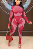 Winter Women's Sets Gymwear Clothing 2023 Geometric Pattern Long Sleeve Slim Tops and Fitness Pencil Legging Female