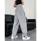 Gray Jogging Sweatpants Women Baggy Korean Fashion Joggers Training Wide Sports Pants Oversize Trousers Female