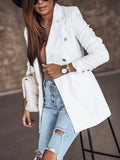 New Thin Women Fashion White Black Blazers and Jackets 2023 Button Office Suit Coat Ladies Elegant Outwear Chic