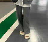 Sports Suit Women's Spring New 2022 Lazy Style Cardigan Sweater Jacket Wide Leg Straight Pants Two-piece Women's
