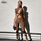 Out Sexy Jumpsuit Women Bodysuit Sleeveless Skinny Fitness Stretchy Zip Workout Overalls Casual Sporty Y2k Outfits
