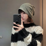 Women Black Brief Casual Fishermen Hat New Round Dome Temperament Fashion Tide All-match Spring Autumn 2023