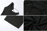Autumn Black Sexy Hollow One Shoulder Y2K Mini Dress Women Sleeveless Backless Bandage Party Clubwear Beach Slim Dresses