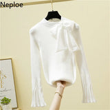 Women Sweater 2023 Korean Fashion Pullover Knit Y2K Tops Elegant Woman Sweaters Fall Bandage Top Oversized Clothing
