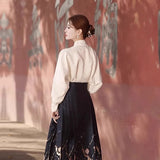 Chinese Style Dragon Year Horse Face Dress Suit 2025 New Spring And Autumn Improved Ming Ancient Costume Two