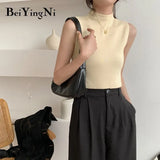Top Female Casual Sexy Solid Color Harajuku Knitted Fashion Cami Sleeveless Tank Tops Women's Summer Camisole