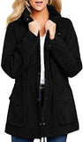 Military Jacket Women Hooded Windbreaker Autumn Winter Female Long Sleeve Outerwear Casual Streetwear Stand Collar Zip Up