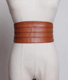 Multicolor Black Red Pu Leather Elastic Wide Belt Personality Women New Fashion Tide All-match Spring 2023
