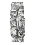 Fashion Women's Camouflage Jeans High Waist Multi Pocket Loose Spice Girl Street Denim Cargo Pants Spring 2023 New
