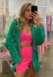 Print Boho Fringe Jacket with