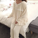 Winter Thick Warm Pajamas Sets For Women Sleepwear Homes Clothing Pajama Home Wear Womens Pyjamas Set Velvet Pants