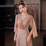 Chinese Fishtail Evening Dress 2025 New Light Luxury Niche Morning Robe Toasting Bridal Purple Banquet Dress Dress